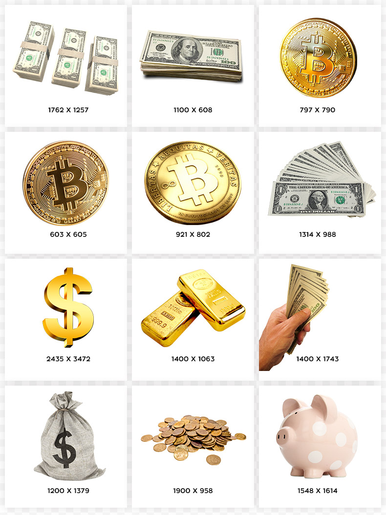 金融,金钱,比特币,美金,美元,美钞,黄金,金币,金袋子,储蓄罐,存钱罐,