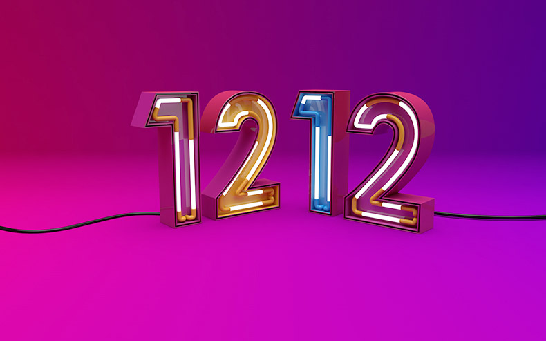 1212数字,1212,1212立体字,立体数字,双12数字,双十二数字,C4D数字,倒计时,倒计时数字,
