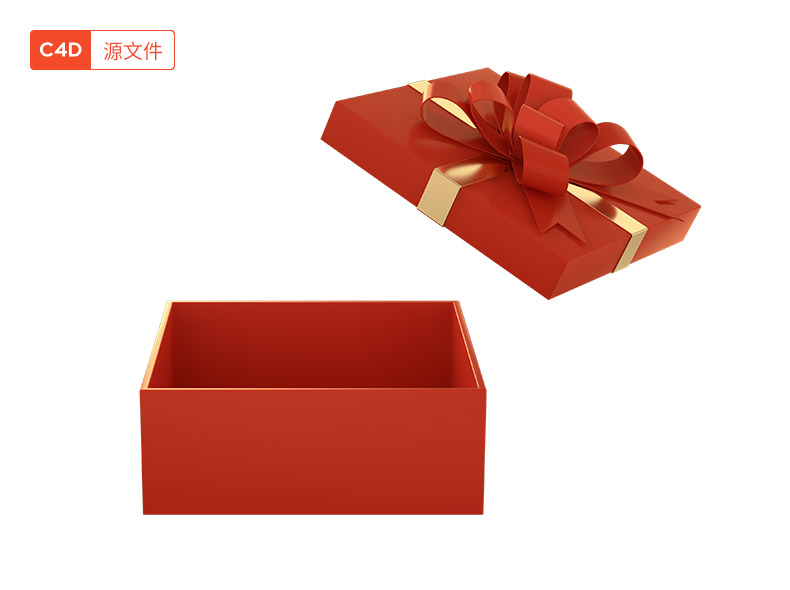 红色打开礼盒,红色礼盒,礼盒打开,打开礼盒,打开的礼盒,礼品,礼物.礼物盒,礼盒C4D,