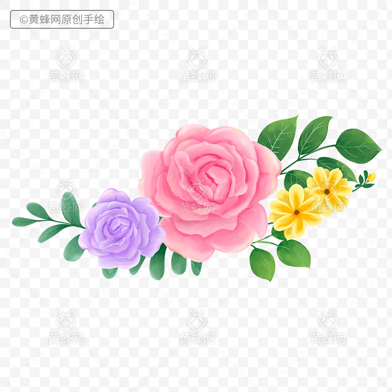 手绘花,花,唯美的花,漂亮的花,彩色的花,小清新,母亲节,520,情人节,png,免扣元素,
