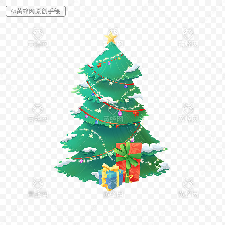 手绘圣诞树,圣诞树,卡通圣诞树,圣诞节,圣诞,圣诞节元素,png,免扣素材,
