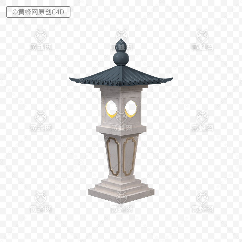 石灯C4D源文件素材 - 素材 - 黄蜂网woofeng.cn