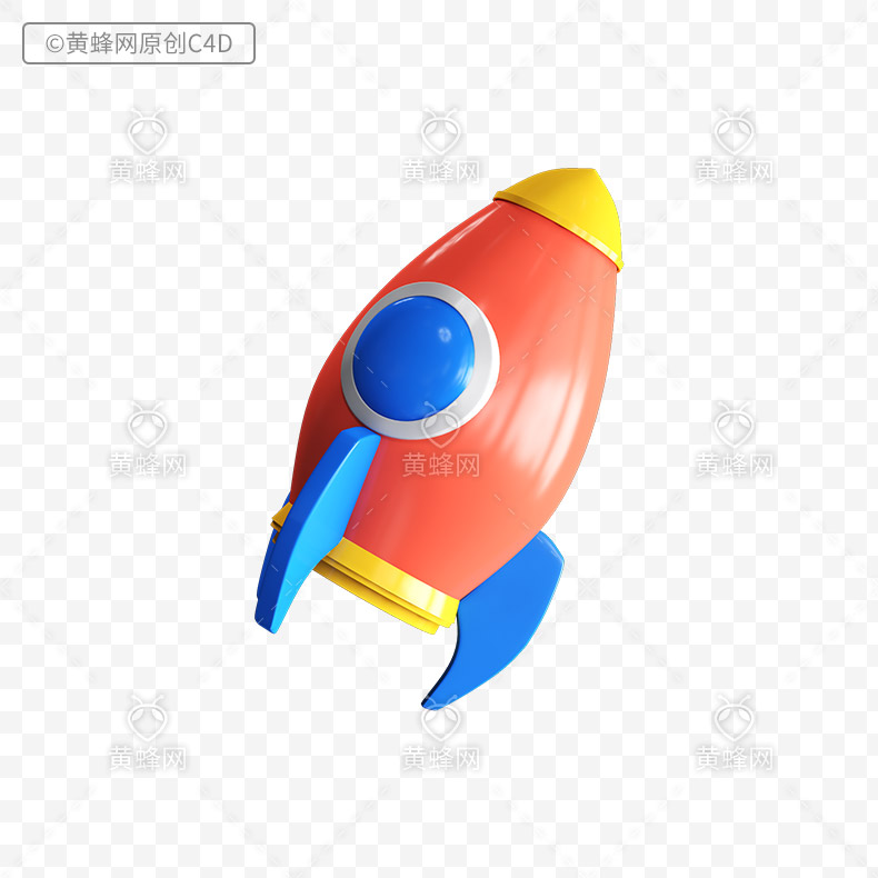 小火箭,c4d小火箭,小火箭c4d,小火箭模型,小火箭c4d模型,小火箭3d模型,卡通小火箭,氛围元素,