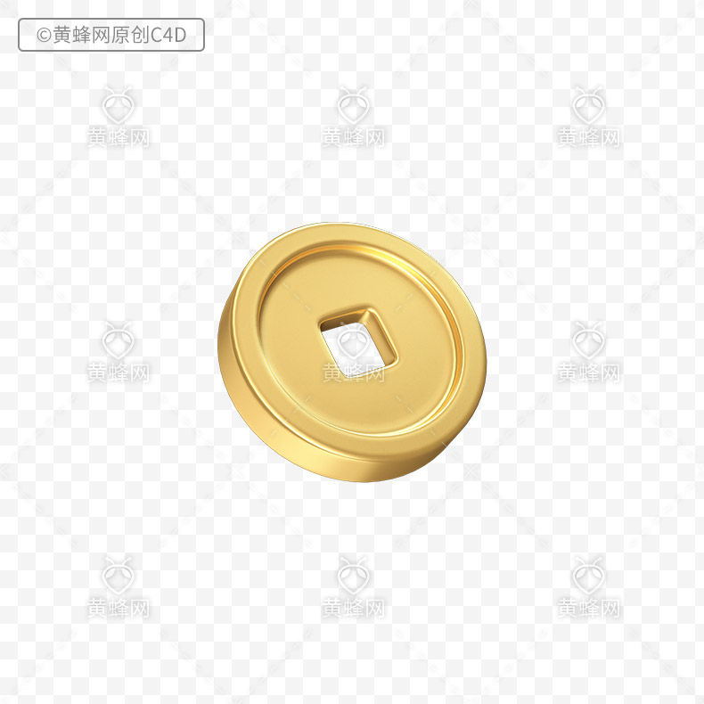 金币C4D源文件 - 素材 - 黄蜂网 - 原创可商用设计作品