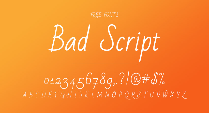 Bad Script - 字体分类 - 黄蜂网 - 原创可商用设计作品