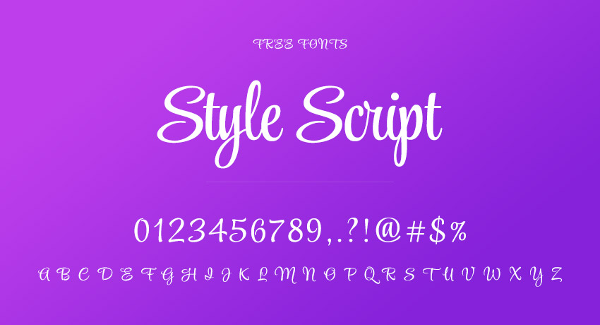 Style Script - 字体分类 - 黄蜂网 - 原创可商用设计作品